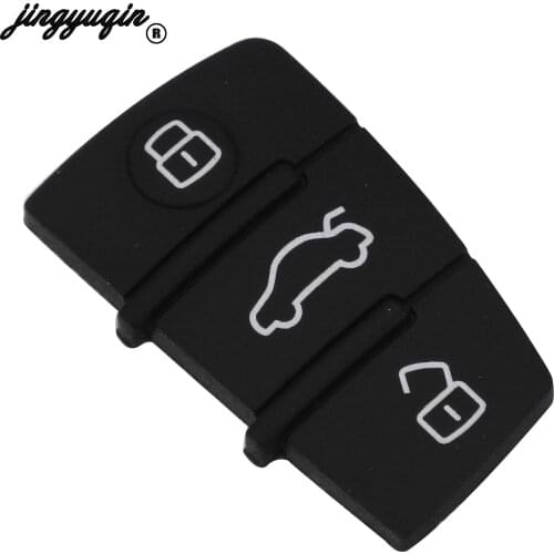 Jingyuqin 10p 3 Button remote button rubber key pad Remote Car Key Fob For Audi A3 A4 A5 A6 A8 Q5 Q7 TT S LINE RS Free Shipping