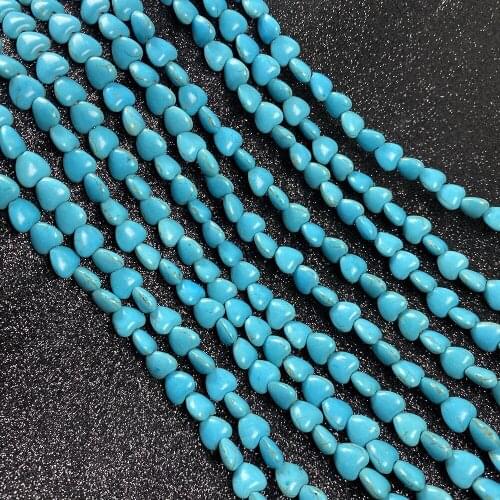 Stone Beads blueTurquoises Heart Shaped Loose isolation Beads Semi-Finished For jewelry making DIY necklace bracelet accessories