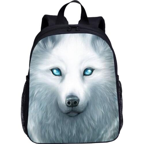 Cool White Wolf Backpacks School Backpacks Baby Boys Girls Student School Bags Children Daily Kindergarten Bag Kid Cute Bookbags