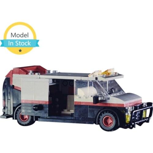 MOC Police and Bandit Series A-Team GMC Vandura Van Bricks Model for City Police Station Car Building Blocks Stitching Set Toys