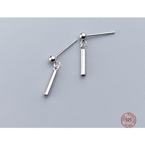 LKO 925 Sterling Silver Fashion Geometry Square Pendants Stud Earrings For Women Party Fine Charm Jewelry Earrings Accessories