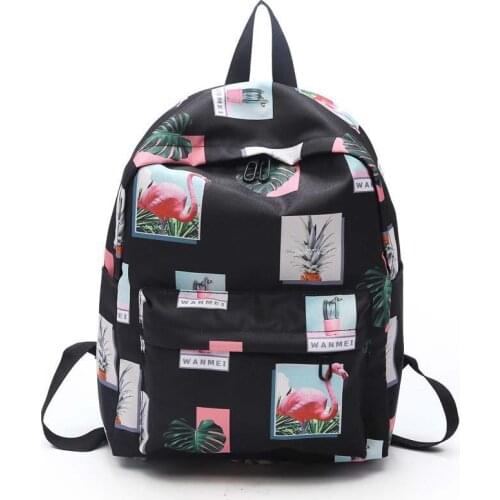 Fashion Backpacks Girls Bag Fashion Flamingo Printing Backpack For Teenage Girls Laptop Backpack Rucksack