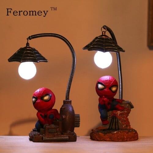 Disney Spiderman Anime Cartoon Figure Dolls Children Super Hero Spiderman Night Light Toys Children Kids Birthday Gift Home Deco