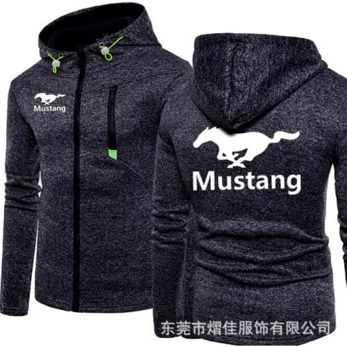 2020 Fashion Men Winter Autumn Mens Motorcycle Mustang Hoodies Cotton Casual Zip Male Hooded Coats