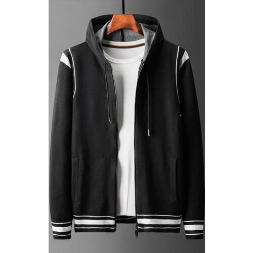 2021 Hooded Male Sweaters High Quality Zipper Casual Spring And Autumn Mens Sweaters Fashion Loose Cardigan Man Sweaters 4XL