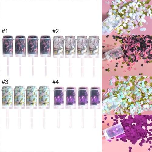 4pcs Confetti Popper Set Creative Fashion Confetti Push Pop Party Popper For Wedding Party Photography Props Wedding Decor