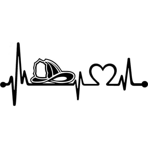 20.3cm*8.9cm Firefighter Fireman car stickers Helmet Heartbeat Lifeline Car Sticker Vinyl decor