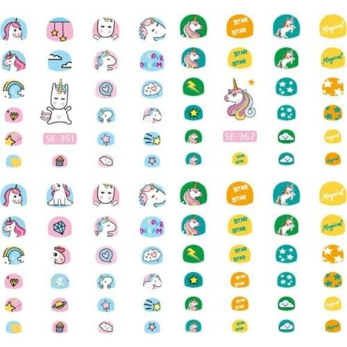 Unicorn Nail Stickers All Stickers Original Cartoon Nail Stickers Cute Boy Girl Baby Childrens Nail Sticker 120*75mm