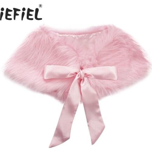 9 Colors New 3-6Y Girls Faux Fur Bolero Shrug Jacket Cloak Princess Cape Accessories Toddler clothes outerwear baby clothing
