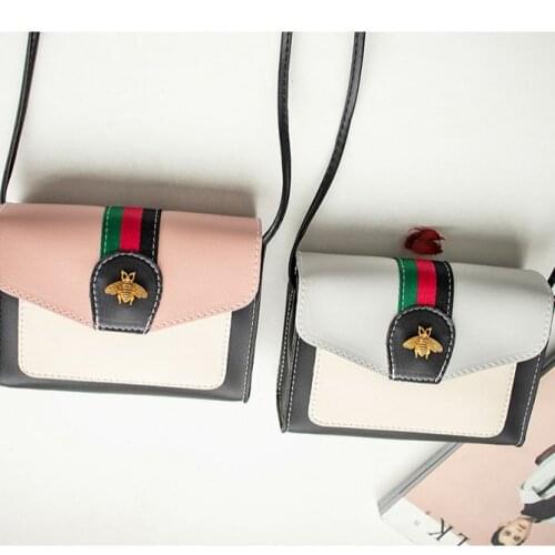 Wholesale Bee Bag Womens 2021 New Style square Messenger Bag Contrasting Color Galaxian Shoulder Bag Lady Purse Two Layers