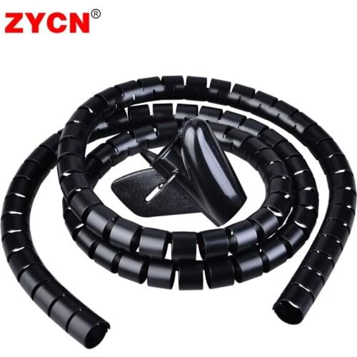 1M Cable Wire Wrap Organizer Spiral Tube Cable Winder Cord Protector Flexible Management Wire Storage Pipe