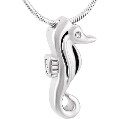 Cremation necklace Hippocampus jewelry stainless steel necklace deep hole can store a large number of ashes free engraving