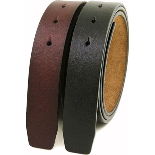 1pc 3.3cm Width Cowhide Belt No Buckle for Smooth Buckle Belts Strap withouth Buckle Real Genuine Leather Belts with Round Holes