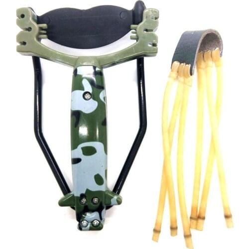 New Product With Wrist Outdoor Shooting Alloy Slingshot Powerful Shooting Hunting Game With Rubber Band
