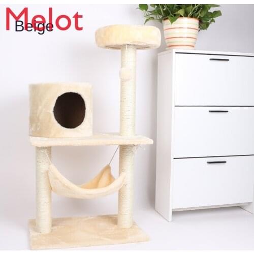 Luxury High-End Household Cat Climbing Frame Cat Tree Cat Scratch Board Simple Solid Wood Cat Toy Cat Nest Cat-Related Products