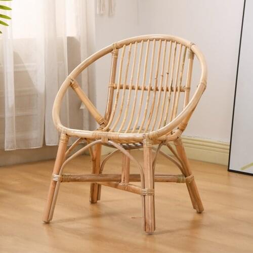 Real rattan leisure adult balcony rattan chair three-piece balcony small table and chair household single back chair rattan