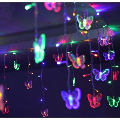4MChristmas LED Lights AC 220V Romantic Fairy Star LED butterfly String Lighting For Holiday Wedding Garland Party Decoration