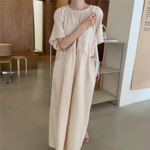 Chic Age-reducing Design Sense Ruffled Loose Long Dress