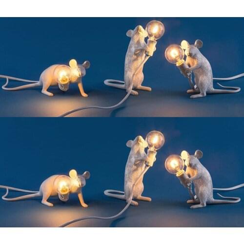 Morden Mouse Desk Lamps LED Bedside Table Lamp For Home Bedroom Decoration Art deco Rat Night Lights EU/AU/US/UK Plug