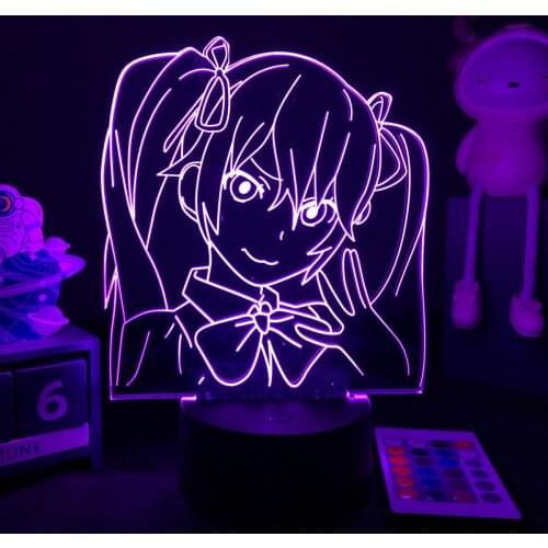 3D LED Lamp Anime Akibas Trip Night Light for Kids Child Bedroom Decor Gift Colorful Manga Gifts