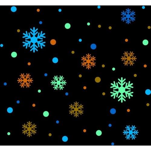 Glow in Dark Christmas Snowflake Window Sticker Luminous Removable Glass Wall Rounds Stickers for Kids Room Bedroom Home Decor