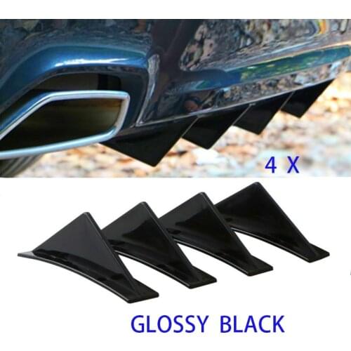 Universal 4pcs Car Rear Bumper Lip Diffuser Shark Fins Spoiler For VW For GOLF MK5 MK6 MK7 MK7.5 MK8 For AUDI A3 A4 A6 A7 A8 TT