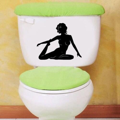Yoga Naked Girls Home Decor Toilet Decals Wall Stickers Vinyl 6WS0025
