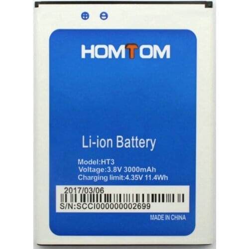 High Quality New Backup HT3 Battery For Homtom HT3 HT3 Pro 3.8V 3000mAh Replace Mobile Phone Batteries In Stock Recharge