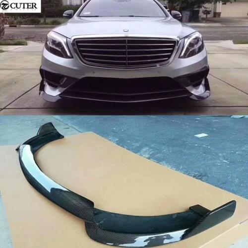 W222 S63 S65 S500 Carbon fiber FRP front bumper lip splitter for Benz W222 S600 S320 Car body kit 14-18
