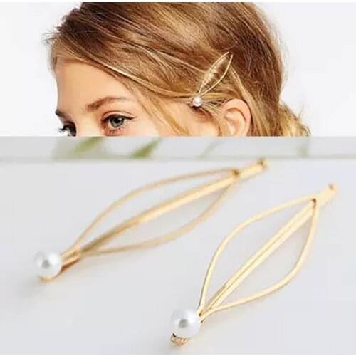New Fashion Women Girls Hairpins Simple Pearl Gold Hairgrip Hair Decorations Jewelry Accessories