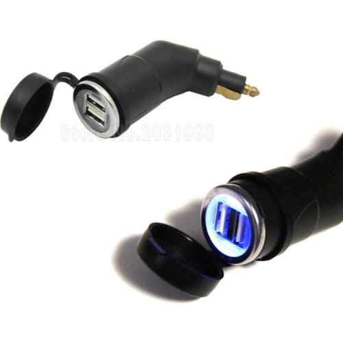 Charger Socket Motorcycle Parts Angled Dual Car USB Charger Adaptor For BMW DIN Plug Power For Mobile Phone/iPhone