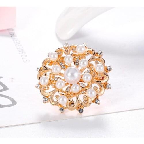 Pearl Rhinestones Metal Brooch Pins Fashion Clothing Accessory Jewelry For Women Men Wedding Bridal Party Brooch Pin