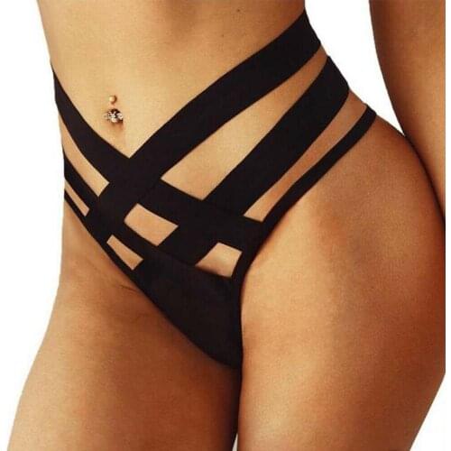 Women Seamless Briefs Sexy Cross Strap Thongs Underwear Hollow Out Knickers G-string Exotic Apparel