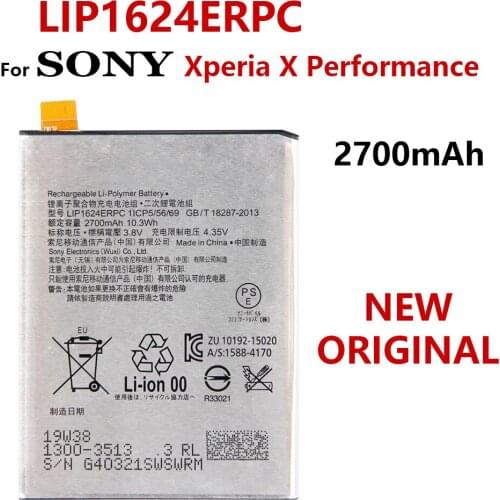 100% Genuine 2700mAh LIP1624ERPC Battery For SONY Xperia X Performance F8132 Phone High quality Batteria With Tracking number