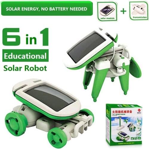6 IN 1 BUILDING EDUCATIONAL ROBOT SOLAR POWERED DIY INTELLIGENT MODEL