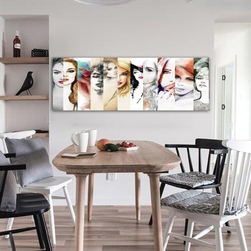 Watercolor Modern Female Portrait Abstract Wall Pictures for Living Room Wall Art Canvas Cuadros Decoracion Dormitorio Poster
