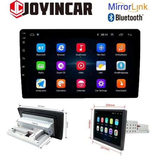 JOYINCAR 1Din Android 9.1 Car Radio Multimedia Player 10.1“ Touch Screen Autoraido GPS Navigation Bluetooth WiFi Stereo MP5 Play