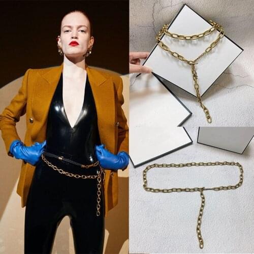 Nuleez Brand Hig End Metal Chains Waist Belt Women Dress Fashion Decoration Copper Material Famous Stars Wearing Multi Use Lady