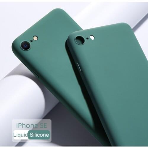 For iPhone SE 2020 Case Camera Protection Soft Liquid Silicone Cover Shockproof Skin for Apple iPhone SE 2 SE2 Phone Case 4.7"