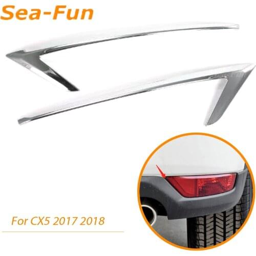 For Mazda CX-5 CX5 2017 2018 Rear Reflector Fog Light Lamp Cover Sticker Decoration Trim Frame ABS Chrome Car Accessories