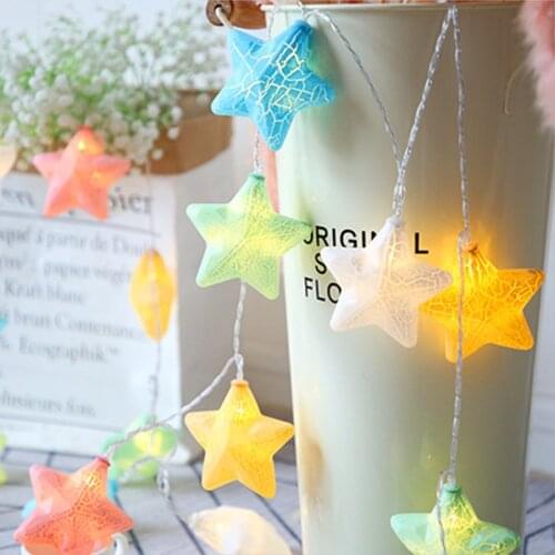 20 LED Star String Lights 10 FT Fairy Christmas Lights Battery Operated for Childrens Room Warm White Blue Green Pink Yellow