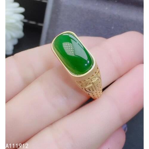 KJJEAXCMY fine jewelry natural Jasper 925 sterling silver new women men ring support test fashion