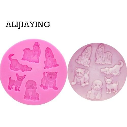 M0046 Animal Dog Silicone Mold Fondant Cake Decorating Tools Chocolate Gumpaste Molds, Sugarcraft, Kitchen Gadgets