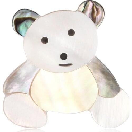 Fashion Natural shell panda Brooches For Women Men Clothing Decorations Cute Animal Brooch Pins best Christmas gift AL541