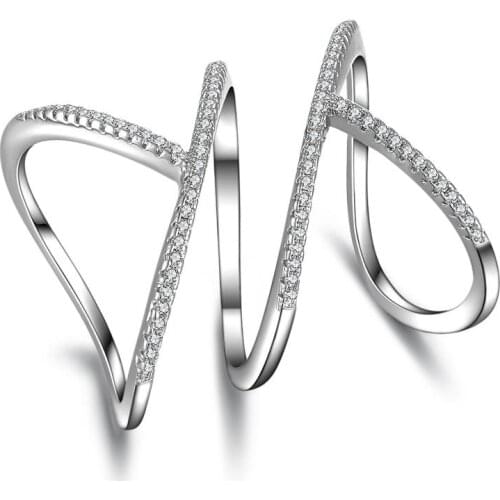 Fashion Fine Quality Zircon Ring Silver plated color Rings For Women Jewelry Anel Anillos Aneis Bague Jewellery Anelli Anillo