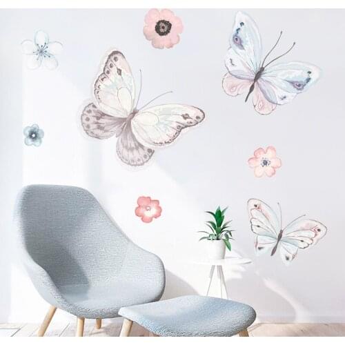 New 5D wall stickers Color butterfly PVC removable waterproof DIY stickers TV backdrop decorative painting creative wallpaper