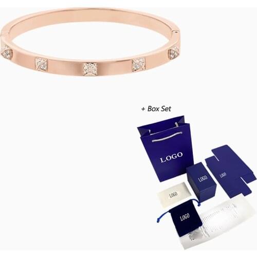 SWA Bracelet New TACTIC Bracelet Rose Gold Elegant Slim Pointed Shiny Crystal WomenS Popular Romantic Brand Jewelry Gift