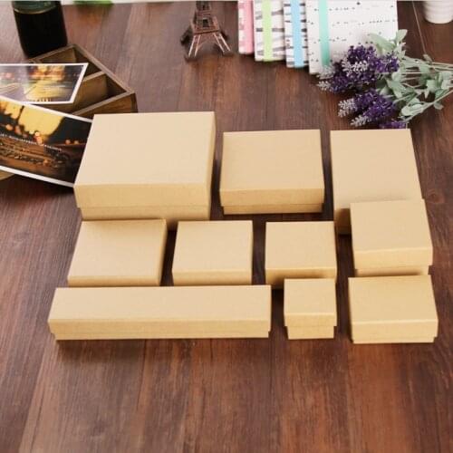 Wholesale multi size Spot Kraft paper jewelry packaging&display box earring&ring&bracelet box wedding favors and gifts boxes