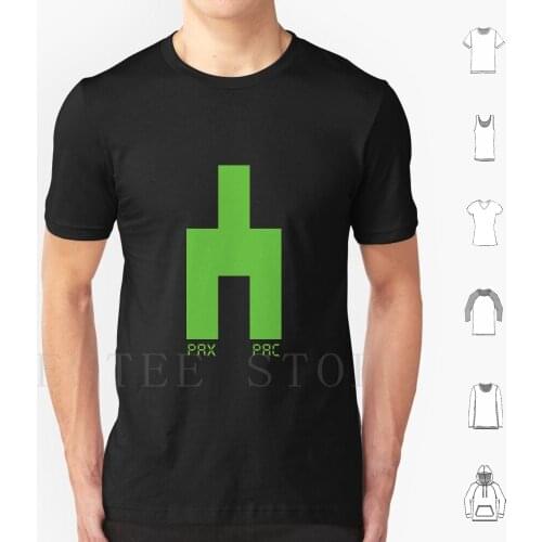 Pax / Pac Green T Shirt Diy Big Size 100% Cotton Black Mirror Bandersnatch 8 Bit Spectrum Zx Retro Commodore Amiga 80S Tv Logo