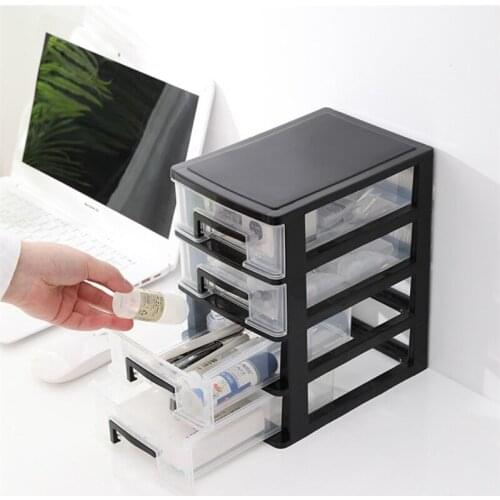 2/3/4/5 Layers Plastic Office Desk Organizer Desktop Pen Pencil Storage Holder Container Drawer Cosmetic Decorations Storage Box